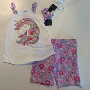 👀🔥HOT NEW ITEM 👀🔥 NWT Cynthia Rowley 3pc Shirt/Short Unicorn/Glitter  (7/8)